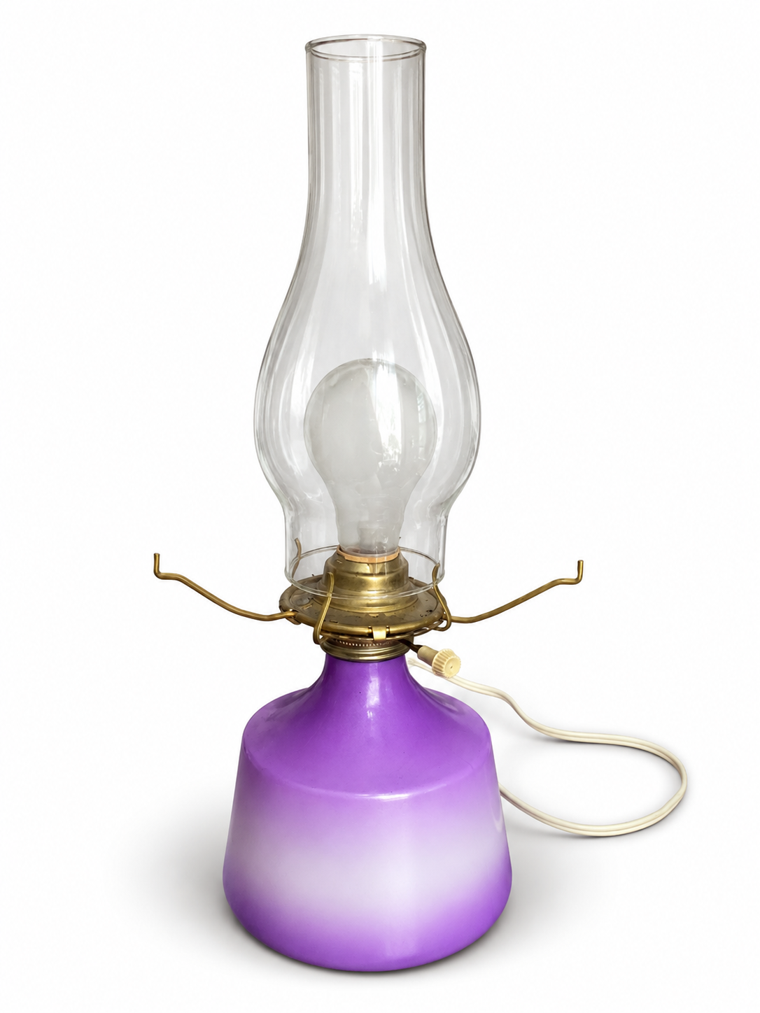 Blendo Dorset rewired purple hobnail milk glass lamp