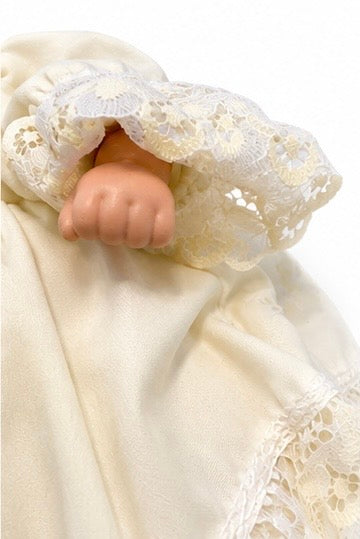 1980s Handmade Vintage Porcelain Christening Doll