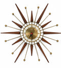 Synder Vintage mid century modern starburst Clock working !