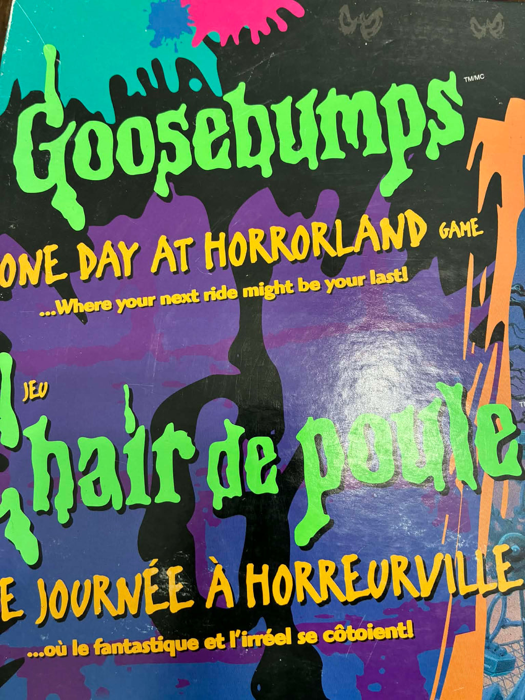 Milton Bradley Goosebumps One Day at Horrorland board game  1996. 100%complete.