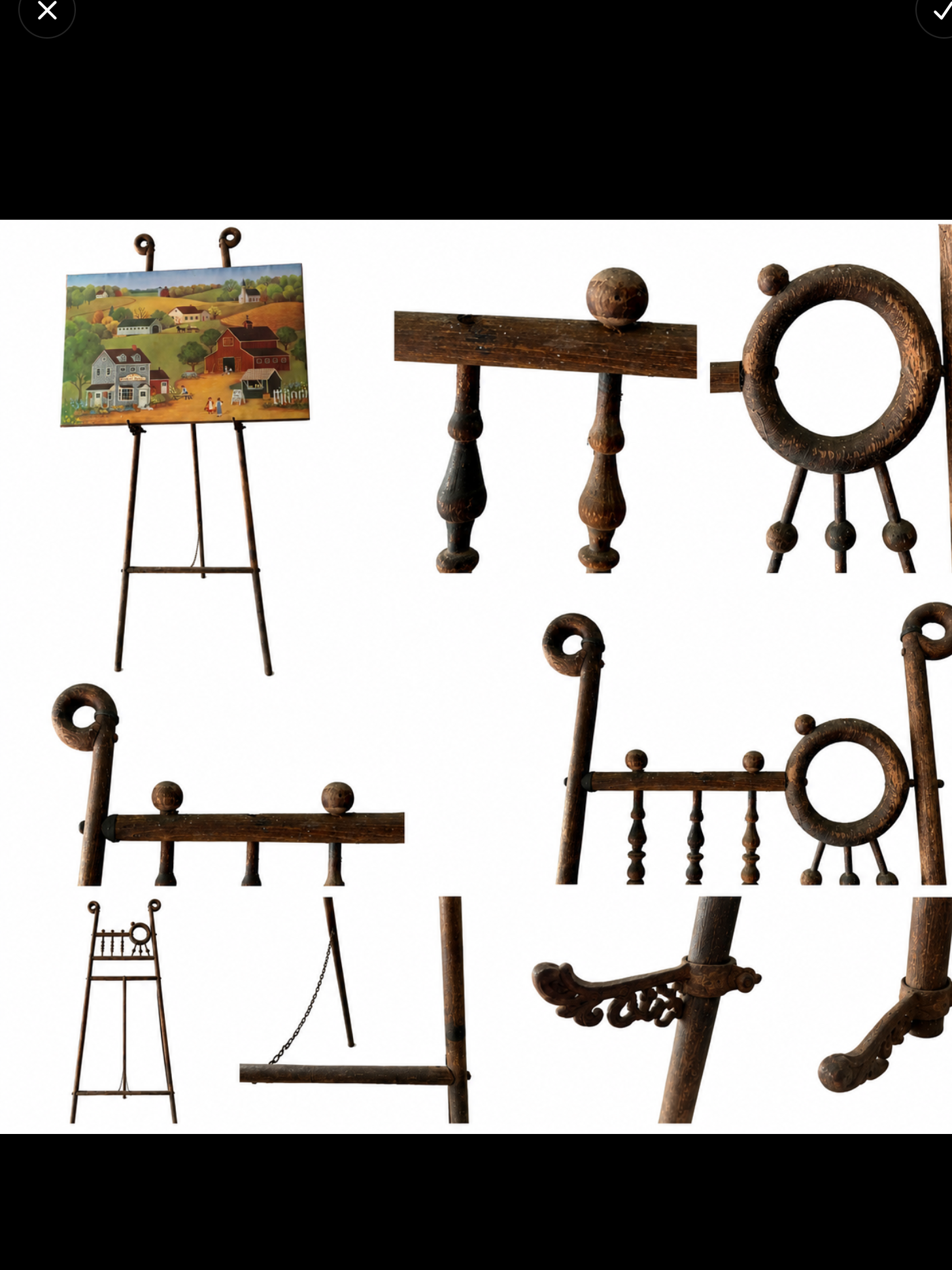 Circa 1895 Victorian wooden “Stick And Ball” Studio Easel