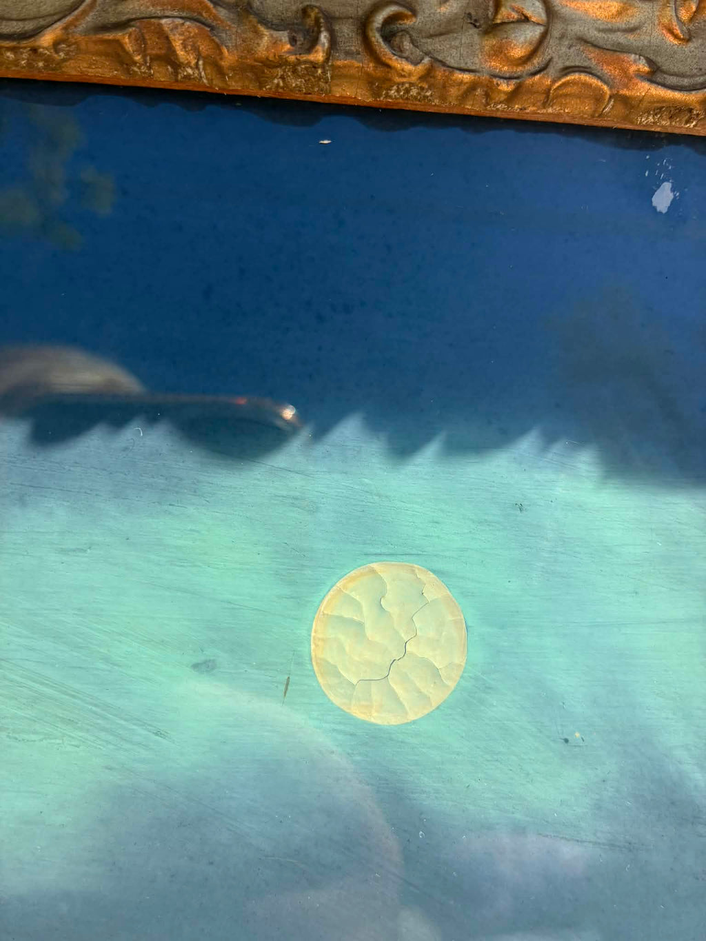 Cira 1880 Victorian reverse painting. Mother of pearl inlay 24inchesx28.5inches